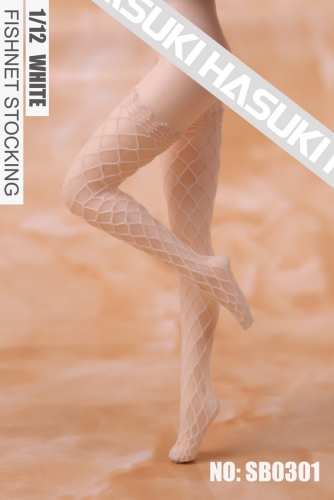 【Sold Out】Hasuki 1/12 SB0301 3D Shereo Long Tube Big Fishnet Stockings Seamless Stockings White Color