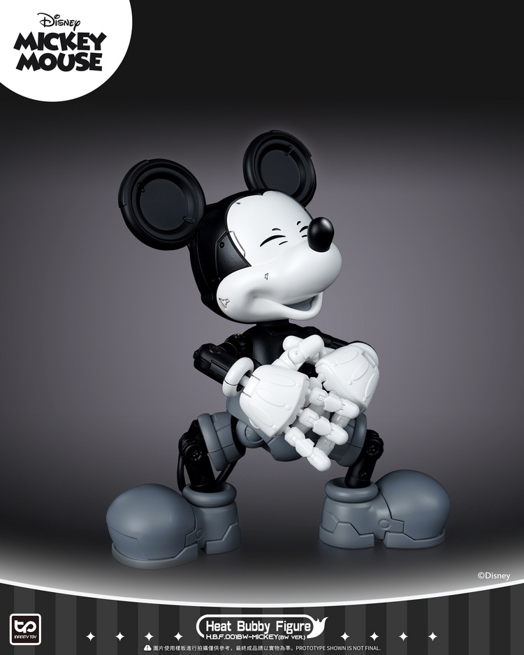 Disney Mickey Mouse Bulkyz Robot Action Figure Toys Funny Kawaii Retro  Styles Black and White Mickey