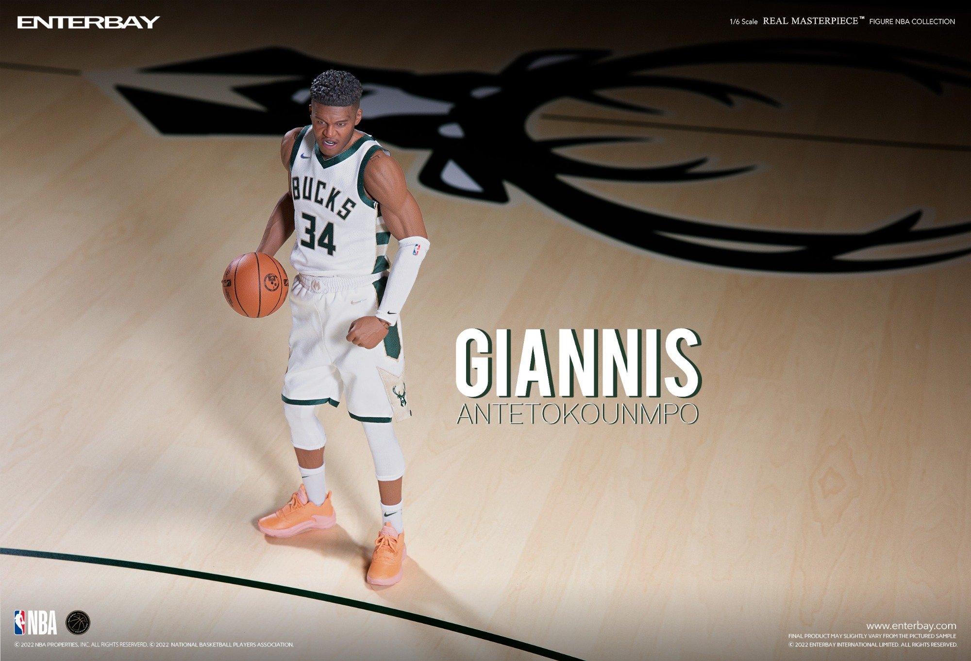 Enterbay RM-1088 1/6 Real Masterpiece NBA Collection Giannis Antetokounmpo  Milwaukee Bucks 34 NBA Action Figure